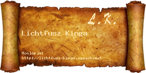 Lichtfusz Kinga névjegykártya